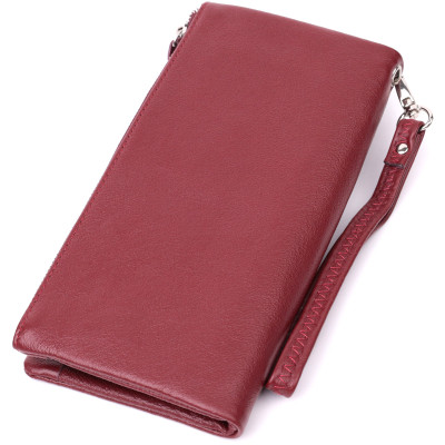 Гаманець ST Leather З натуральної шкіри Бордовий (22528)