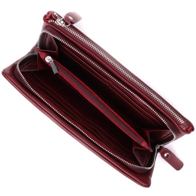 Гаманець ST Leather З натуральної шкіри Бордовий (22528)