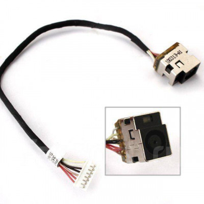 Роз&#039;єм живлення ноутбука з кабелем для HP PJ230 (7.4mm x 5.0mm + center pin), 7-pin, Универсальный (A49042)