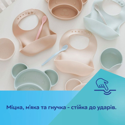 Тарілка дитяча Canpol babies силіконова на присосці - кремова (51/400_creme)