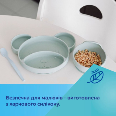 Тарілка дитяча Canpol babies силіконова на присосці - кремова (51/400_creme)