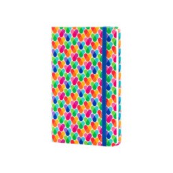 Книга записна Optima А5 Rainbow, тверда обкладинка текстиль, гумка, блок клітинка (O27190-05)