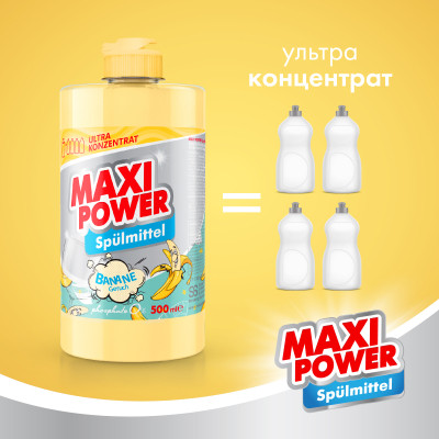 Засіб для ручного миття посуду Maxi Power Банан 500 мл (4823098411956)