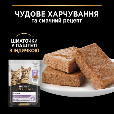 Вологий корм для кішок Purina Pro Plan Cat Nutrisavour Junior Для кошенят Мус з індичкою 75 г (8445290178862)