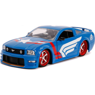 Машина Jada металева Марвел Месники Ford Mustang GT (2006) + фігурка Капітана Америки 1:24 (253225007)