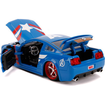 Машина Jada металева Марвел Месники Ford Mustang GT (2006) + фігурка Капітана Америки 1:24 (253225007)