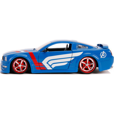 Машина Jada металева Марвел Месники Ford Mustang GT (2006) + фігурка Капітана Америки 1:24 (253225007)