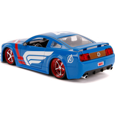 Машина Jada металева Марвел Месники Ford Mustang GT (2006) + фігурка Капітана Америки 1:24 (253225007)