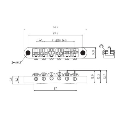 Бридж для гітари Paxphil BM005 Gold