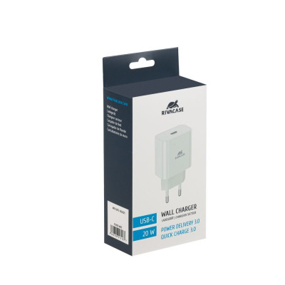 Зарядний пристрій RivaCase 1xUSB Type-C PD 20 Вт white (PS4101 W00 (White))