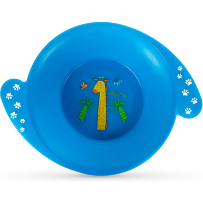 Тарілка дитяча Baboo Safari з ручками від 6 місяців (синя) (9-026)