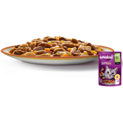 Вологий корм для кішок Whiskas TastyMix Ягня, Курка, Морква 85 г (4770608262433)