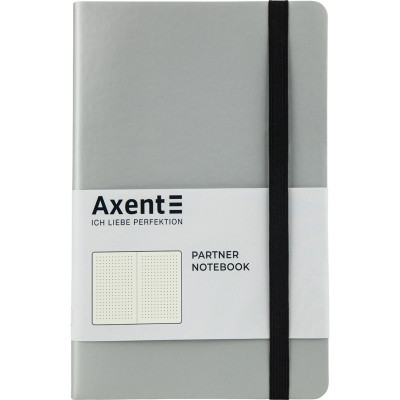 Книга записна Axent Partner Soft 125х195 мм в точку 96 аркушів Срібляста (8312-34-A)