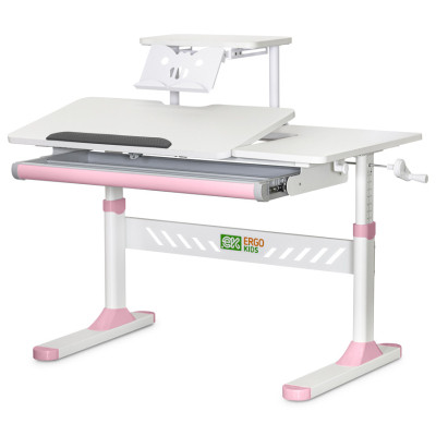 Парта ErgoKids з полицею Pink (TH-310 W/PN + BD-S30 PN)