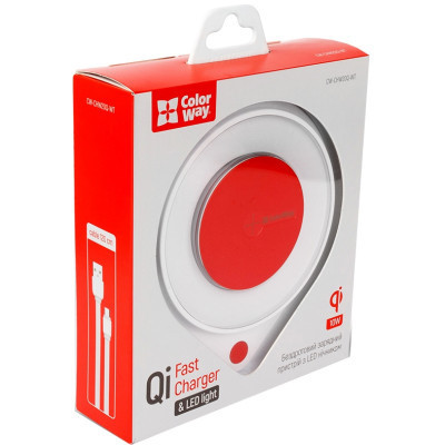 Зарядний пристрій ColorWay Qi Fast Charger (10W)&amp; LED bedside lamp (CW-CHW20Q-WT)