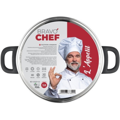 Каструля Bravo Chef L&quot;Appetit 3.8 л Bakelite (BC-2003-22)