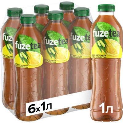Напій Fuzetea Чай холодний чорний Зі смаком лимона та лемонграса 1 л (5449000236241)
