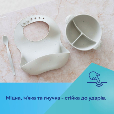 Тарілка дитяча Canpol babies DOTS силіконова на присосці з секціями, рожева (51/403_pin)