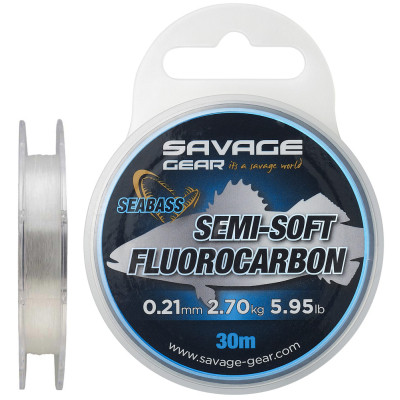 Флюорокарбон Savage Gear Semi-Soft Seabass 30m 0.21mm 2.70kg Clear (1854.18.65)