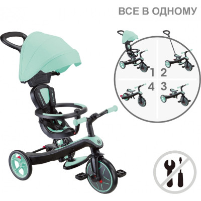 Дитячий велосипед Globber Explorer Trike 4 в 1, м&#039;&#039;ятний (634-206)