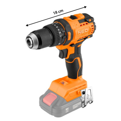 Шуруповерт Neo Tools Energy+ 18V, безщітковий, 95Нм, 0-320/0-1700об/хв 1.2кг (без АКБ та ЗП) (04-619)