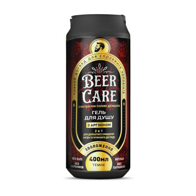 Гель для душу Beer Care 2 в 1 З аргініном Зволоження 400 мл (4820164642009)