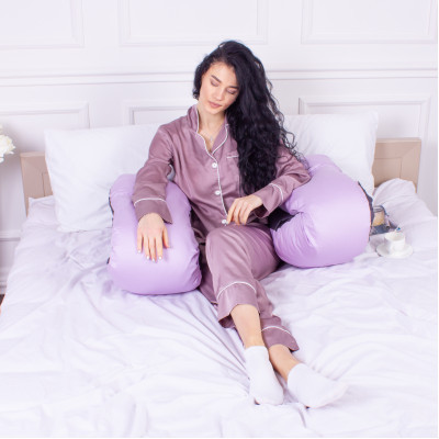 Подушка MirSon для вагітних і відпочинку Delicate Satin №8030 U-подібна Lupine (2200006178682)