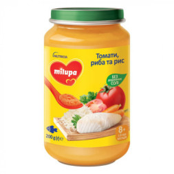 Дитяче пюре Milupa томати, риба та рис 200 г (5900852064432)