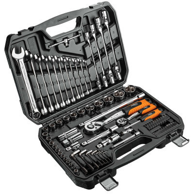 Набір інструментів Neo Tools 1/2&quot;, 1/4&quot;, CrV, 77 шт. (08-915)