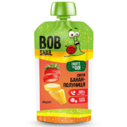 Дитяче пюре Bob Snail Равлик Боб Смузі Банан Полуниця 120 г (4820219343387)