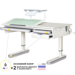 Парта зі стільцем Evo-kids Montreal 2 WG з полицею S-50 (BD-670-2 WG + S 50 WG)