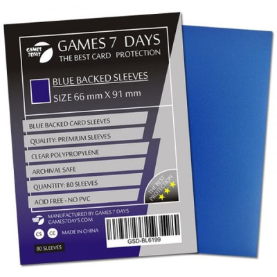 Протектор для карт Games 7 Days 66 х 91 мм, MTG, 80 шт Blue (PREMIUM) (GSD-BL6691)