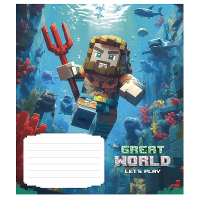 Зошит Школярик Great world 12 аркушів клітинка (012-3533K)