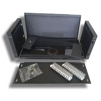 Шафа настінна Hypernet 4U 19&quot; 600x350 (WMNC-350-4U-FLAT-BLACK)