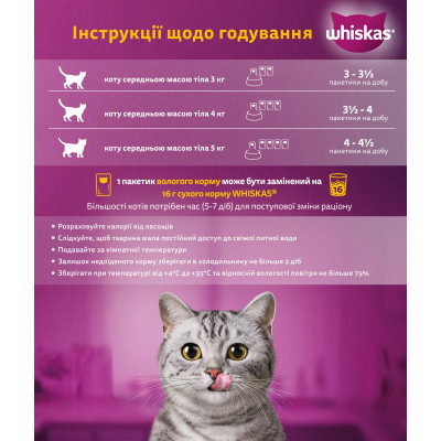 Вологий корм для кішок Whiskas Домашній птах у соусі 85 г (5900951302015)