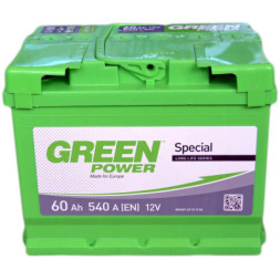 Акумулятор автомобільний GREEN POWER Standart 60Ah (+/-) (540EN) (22359)