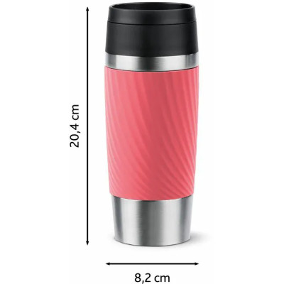 Термокружка Tefal Travel Mug Classic Twist, 360мл, нержавіюча сталь, кораловий (N2024410)