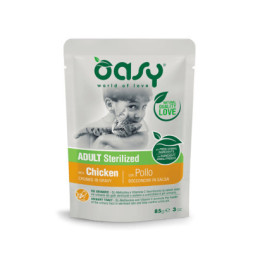 Вологий корм для кішок OASY Adult Sterilized з куркою 85 г (8053017343785)