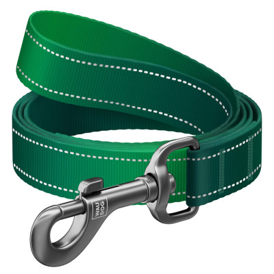 Повідок для собак WAUDOG Nylon Mono світловідбивний, S, Ш 15 мм, Д 300 см, зелений (464318)