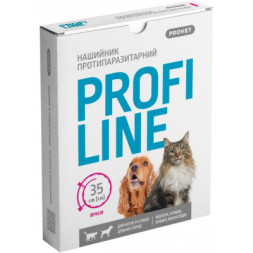 Нашийник для тварин ProVET Profiline інсектоакарицид 35 см фуксія (4823082430956)