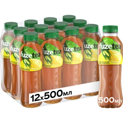 Напій Fuzetea Чай холодний чорний Зі смаком лимона та лемонграса 500 мл (5449000235947)