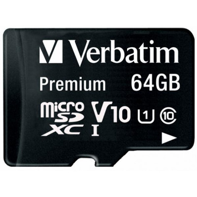 Карта пам&#039;яті Verbatim 64GB microSDHC Class 10 (44084)