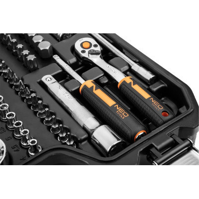 Набор инструментов Neo Tools 82шт, 1/2&quot;, 1/4&quot;, CrV, кейс (10-059)