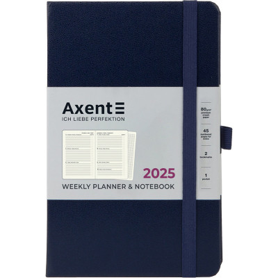 Тижневик Axent датований 2025 Partner Strong 125х195 мм, синій (8505-25-02-A)