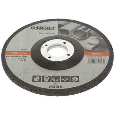 Круг зачистний Sigma по металу 125x6.0x22.2мм, 12200об/хв (1931311)