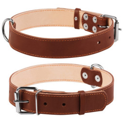 Нашийник для тварин Collar подвійний Ш 35 мм Д 48-63 см коричневий (02796)