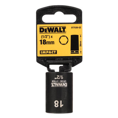 Головка торцева DeWALT ударна IMPACT 1/2&quot; х 18 мм, шестигранна (DT7536)