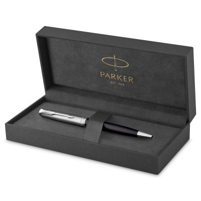 Ручка кулькова Parker SONNET 17 Essentials Metal Black Lacquer CT BP (83 532)