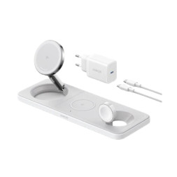 Зарядний пристрій Anker MagGo Wireless Charging Station 15W 3-in-1 Pad White (B25M1321)