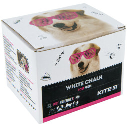 Крейда Kite біла кругла, 100 шт Dogs (K22-079-100)